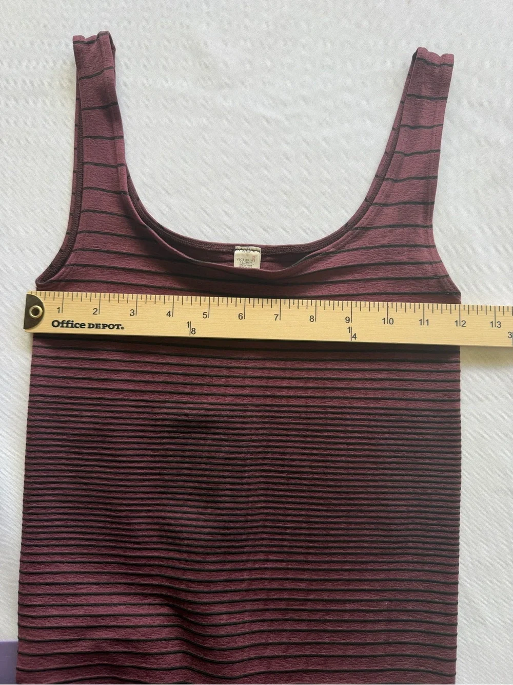 Victoria's Secret Y2K Burgundy and Black Striped One-Piece Thong Bodysuit. Sz M